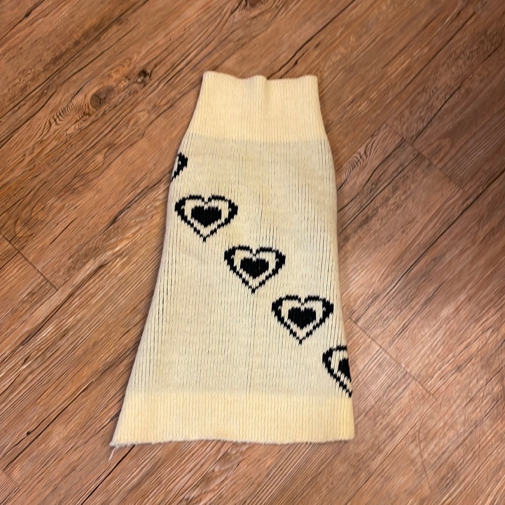 Yellow/Black Heart Dog Sweater